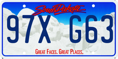 SD license plate 97XG63