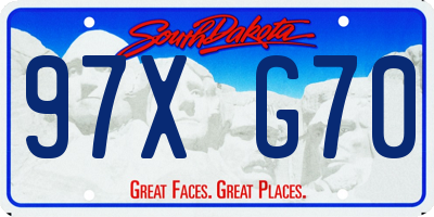 SD license plate 97XG70