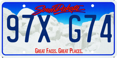 SD license plate 97XG74