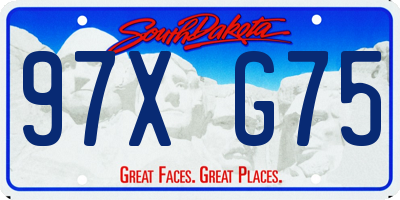 SD license plate 97XG75