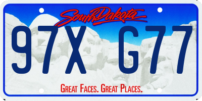 SD license plate 97XG77