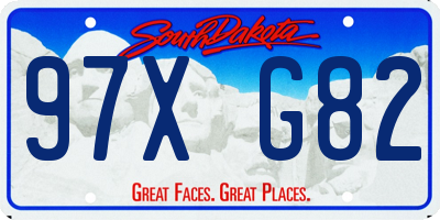 SD license plate 97XG82