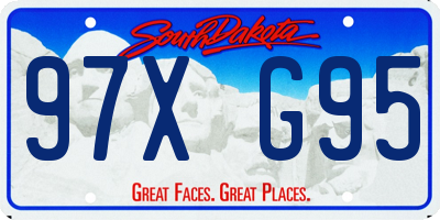 SD license plate 97XG95