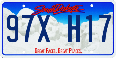 SD license plate 97XH17