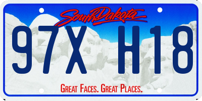SD license plate 97XH18