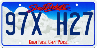 SD license plate 97XH27