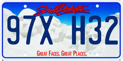 SD license plate 97XH32