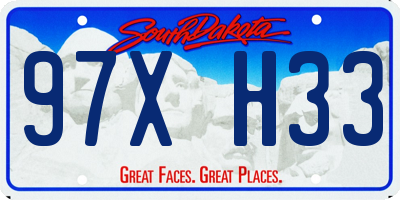 SD license plate 97XH33