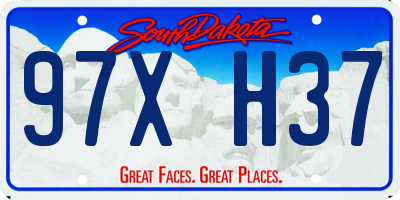SD license plate 97XH37