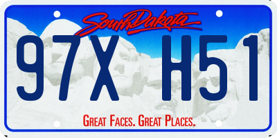 SD license plate 97XH51