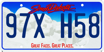 SD license plate 97XH58
