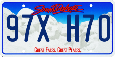 SD license plate 97XH70
