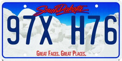 SD license plate 97XH76