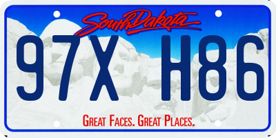 SD license plate 97XH86
