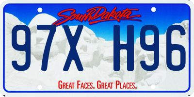 SD license plate 97XH96