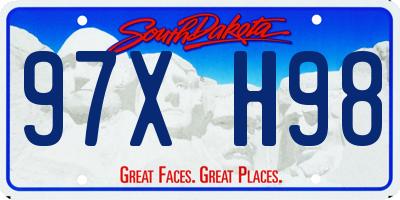 SD license plate 97XH98