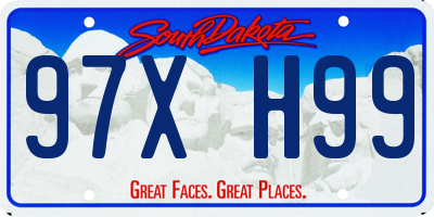 SD license plate 97XH99