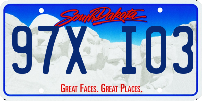 SD license plate 97XI03