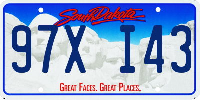 SD license plate 97XI43