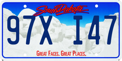 SD license plate 97XI47