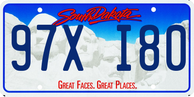 SD license plate 97XI80