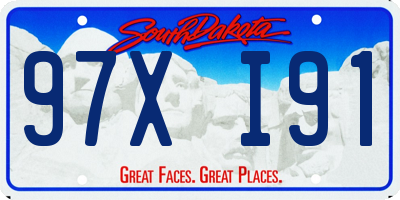SD license plate 97XI91