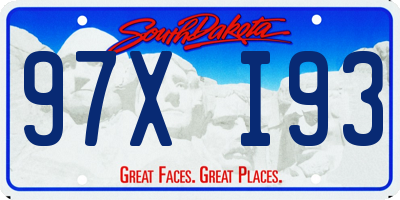 SD license plate 97XI93