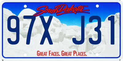 SD license plate 97XJ31