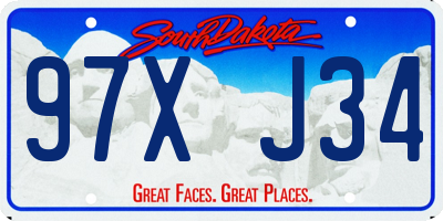 SD license plate 97XJ34
