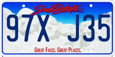 SD license plate 97XJ35