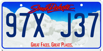 SD license plate 97XJ37