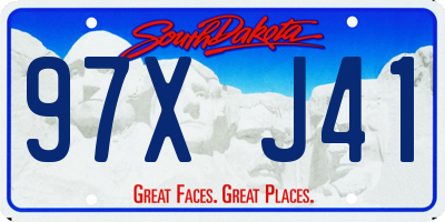 SD license plate 97XJ41