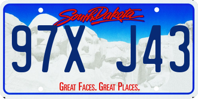 SD license plate 97XJ43