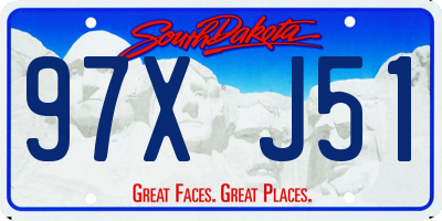 SD license plate 97XJ51