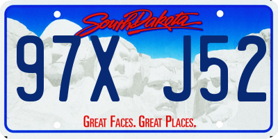 SD license plate 97XJ52