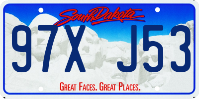 SD license plate 97XJ53