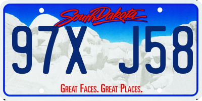 SD license plate 97XJ58
