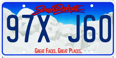 SD license plate 97XJ60