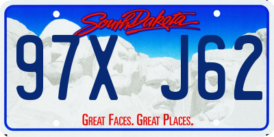 SD license plate 97XJ62