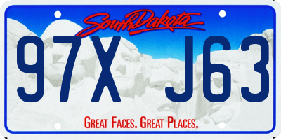 SD license plate 97XJ63