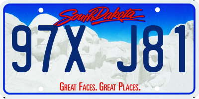 SD license plate 97XJ81