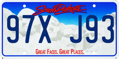 SD license plate 97XJ93