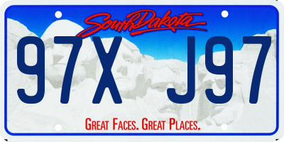 SD license plate 97XJ97