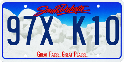 SD license plate 97XK10