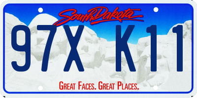SD license plate 97XK11
