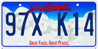 SD license plate 97XK14