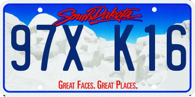 SD license plate 97XK16