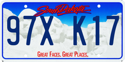 SD license plate 97XK17