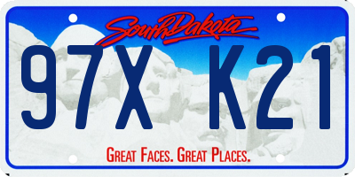 SD license plate 97XK21