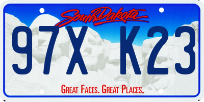 SD license plate 97XK23